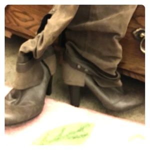 Brown knee high boots